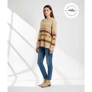 NWOT Korye Aztec Crew Neck Cable Knit‎ Sweater Multicolors Women 1X